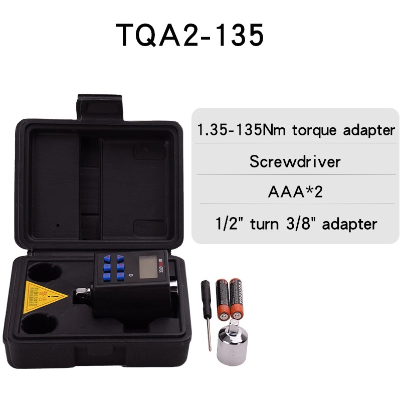 Electronic Digital Display Torque Adapter 0.3-340NM Torque Meter Connector Wrench Torque Measurement Auto Repair Tool: black