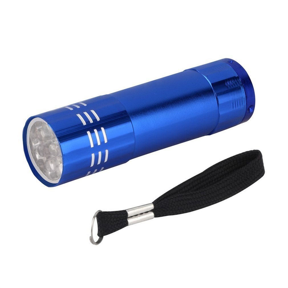 Super Mini 9 LED Taschenlampe Schwarz Uv Licht Super Mini Aluminium UV Licht Taschenlampe Lampe: Blau