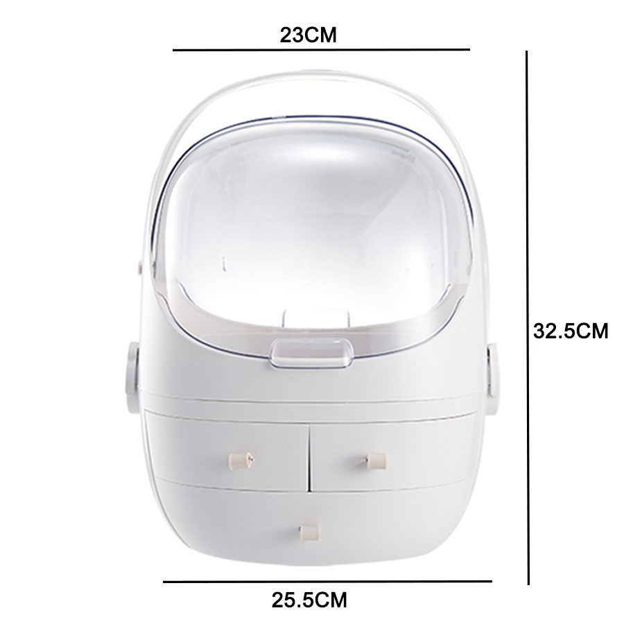 Large Novel Make Up Drawer Organizer Women Makeup Boxes Cosmetics Storage Box Female Jewelry Case Desktop Dresser Tidy Organizer: Space white