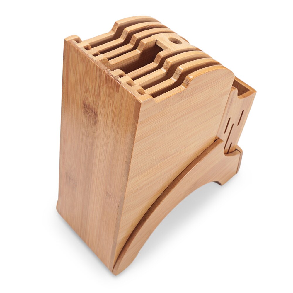 Multifunctionele Kinfe Cutter Natuurlijke Bamboe Opslag Houder Rack Huishoudelijke Duurzaam Mes Plank Blok Gebruiksvoorwerp Stand Voor Keuken