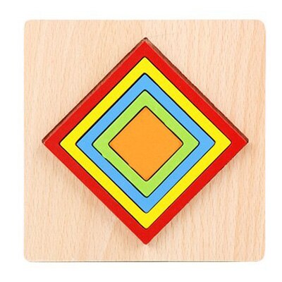 1PCS Wooden Puzzle Toys for Children Geometric Shape Montessori 3D Puzzle Toys for Baby Early Educational Learning: J