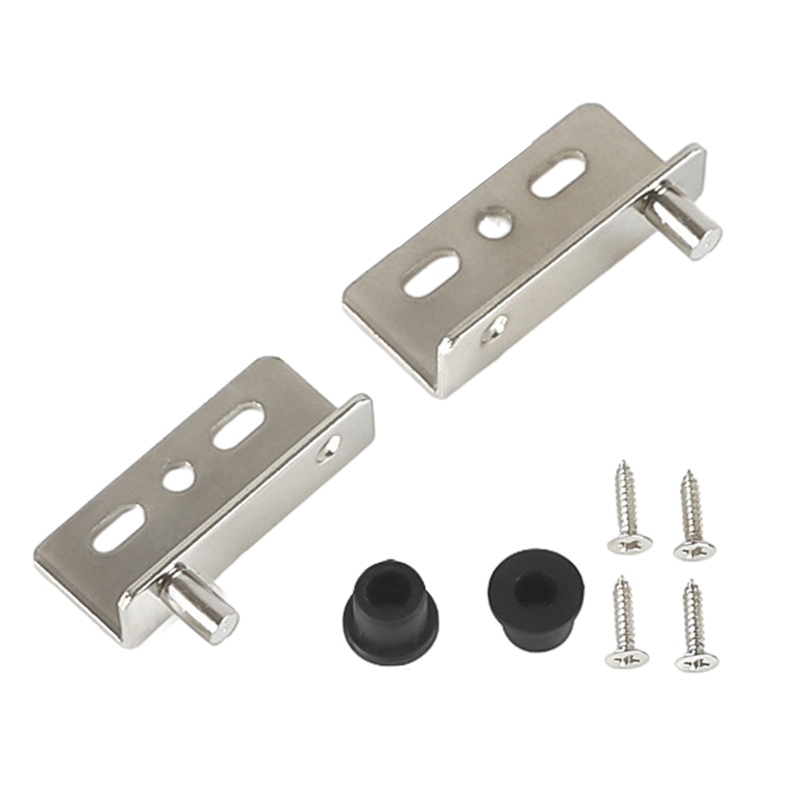 Jeu de charnières pivotantes à Angle droit en fer, pour portes en bois, Installation d'armoires de meubles avec vis, couvercles en plastique: Argent