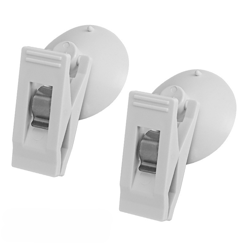 1 paar auto-interieur raam clip mount zwarte zuignap clip plastic sucker verwijderbare houder voor zonnescherm gordijn handdoek ticket: Blauw