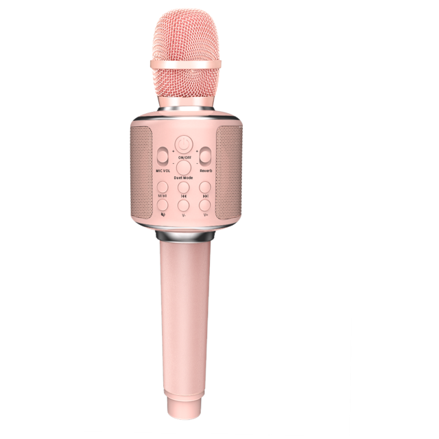 Wireless Bluetooth Karaoke Microphone with Solo/Duet Karaoke Mics, 4 in 1 Portable Handheld Singing Rechargeable Mic: Pink