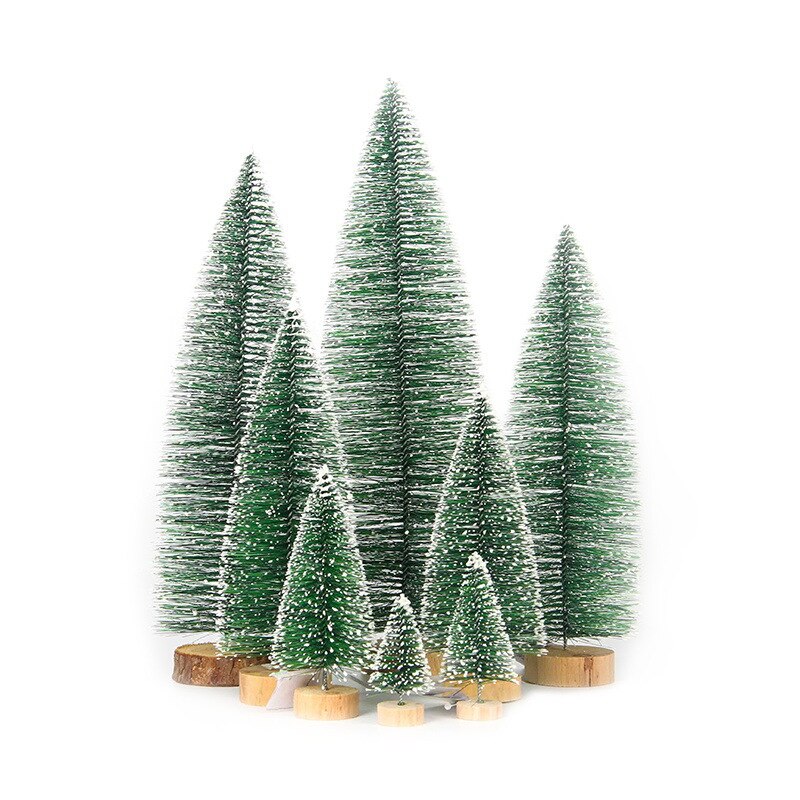 Mini Christmas Tree Pine Needles Flocking Christmas Cedar Tree Shopping Mall Home Party Desktop Christmas Decoration