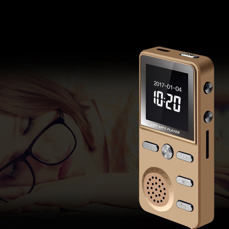 8GB MP3 Player Metal Lossless HIFI MP3 Sport Music Player Multifunction FM Clock Recorder Loudly Stereo Players-Black