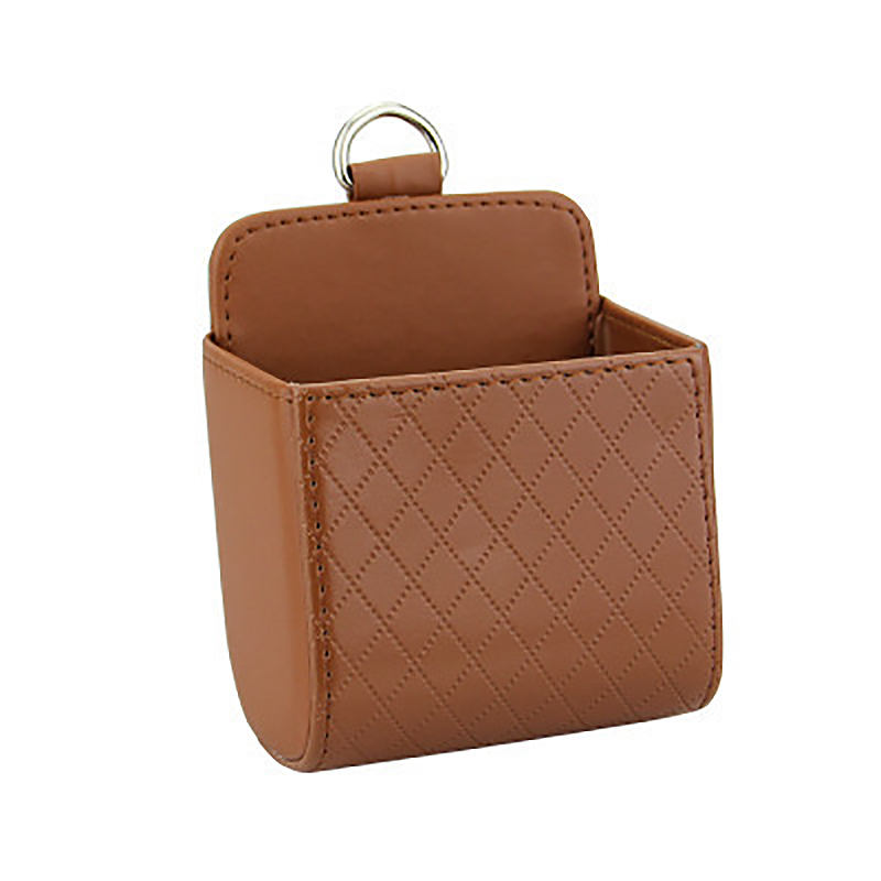 Borsa portaoggetti per auto presa d'aria cruscotto appeso scatola portaoggetti in pelle PU occhiali porta telefono accessori interni per auto: Grigio
