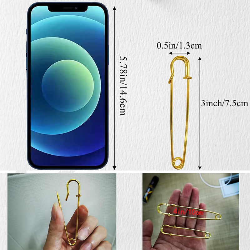 5/10/20 Pz Spille da balia 7.5 cm Grande spilla da balia Perni da balia resistenti per vestiti Coperte di tela in pelle Artigianato Gonne Forno