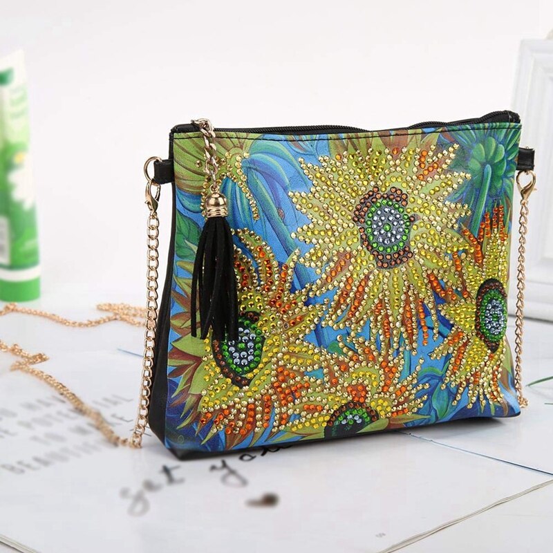 Diamond painting crossbody taske gør-det-selv skuldertaske med kæde lynlås håndtaske