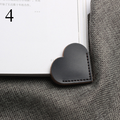 2PC Stationery Heart-Styled Soft PU Leather Book Page For Simple Girls Kids School Cute n Bookmark: 4