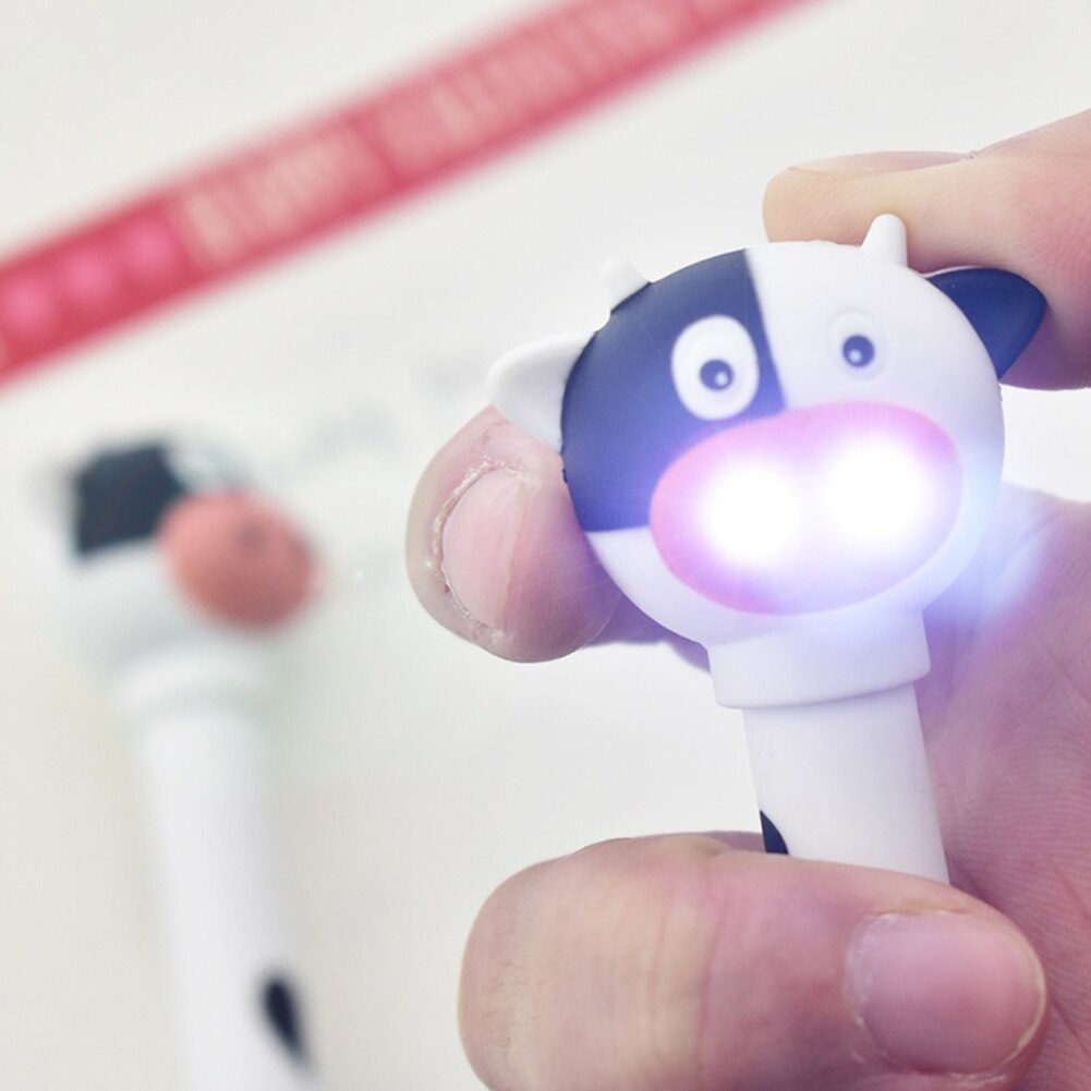 Cow Duck Giraffe Electronic Pen LED Light Animal Sound Kids Pen School Supplies