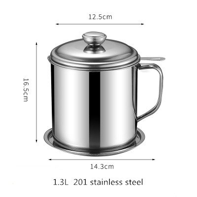 Deep Frying Pot Thermometre Tempura Fryer Pan Temperature Control Fried Chicken Pot Cooking Tools Stainless Steel Kitchen Tool: 1.3L