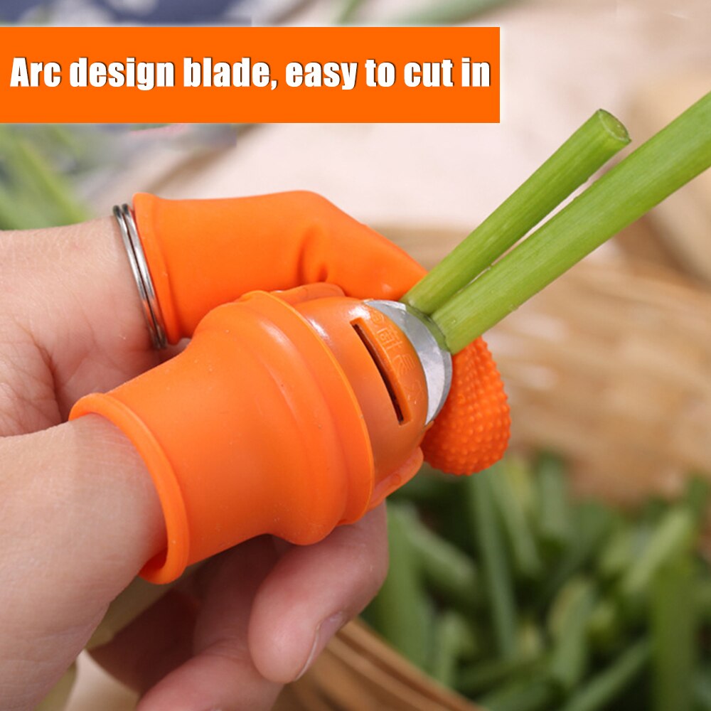 Protectores de silicona para dedos con hoja para frutas y verduras, funda para dedos, suministros de trabajo para jardín, ahorro de trabajo