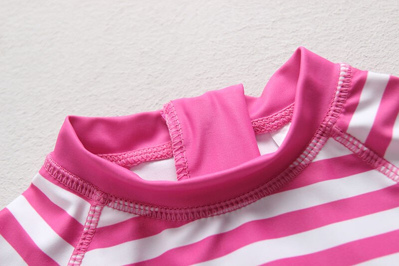 Swimsuits Girls Swimwear Children Girl UPF50+ Sun Protection Two Pieces Rash Guards Stripe Kid Beach Bathing Suit Swim Wear