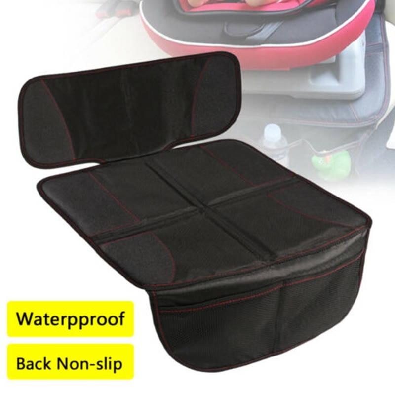 Auto Car Seat Protector Cover with Large Pocket Ultra Mat Pad Under Baby Child Carseat Non-Slip