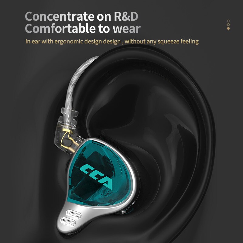CCA CA10 Wired In-Ear Earphone Monitor Noice Cancelling Earbuds Sport HIFI Game Headphones