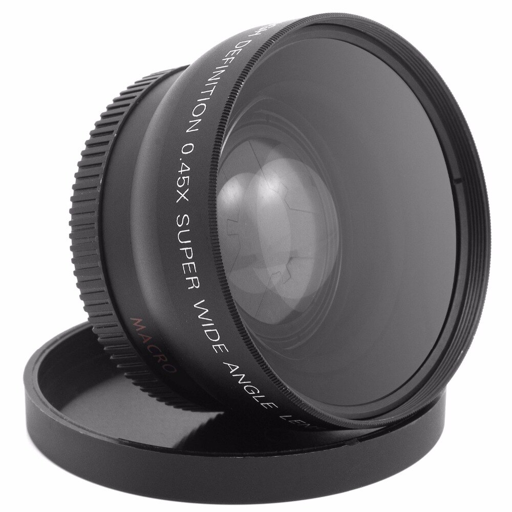 52mm 0.45x vidvinkelobjektiv + makroobjektiv til nikon dslr-kameraer med 52mm uv-filterfiltergevind