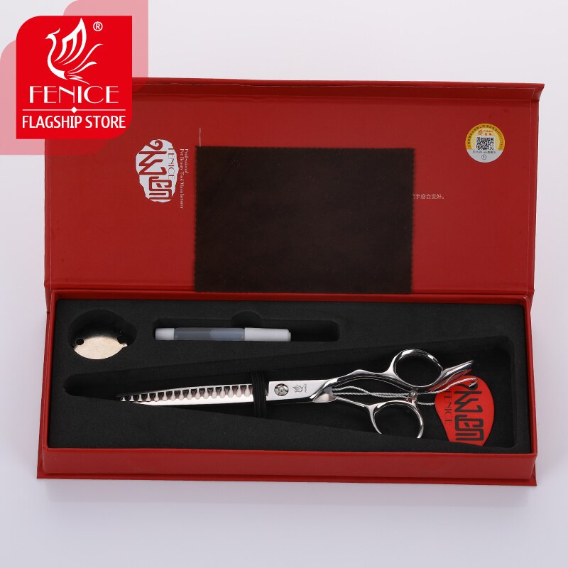 Fenice 6.5 inch Pet Grooming Dog Scissors for Bichon Pomeranian Thinning Rate 70% Japan 440C Thinning Shear