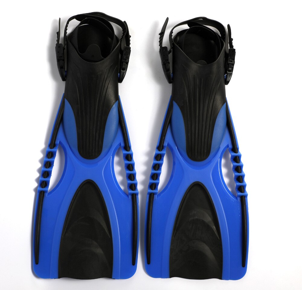 Lightweight Long Fins Diving Fins Swimming Diving Equipment Adult Adjustable One-piece Assisted Long Duck Webs Scuba Swim Fins: Blue / S M(37-40)