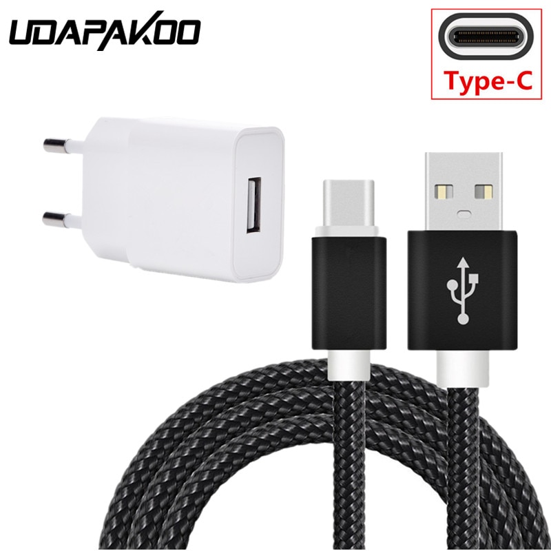 Type c-oplaadkabel en reislader voor de eu voor samsung  a9 star note 9 8 huawei nova 3 p20 pro, nokia 6.1 plus, oneplus 2, 2, 5t 6 5 3t 3