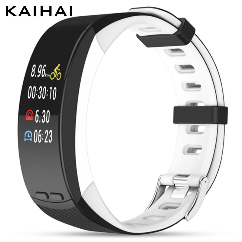 Kaihai  h8 alene gps sport smart armbånd fitness armbånd pulsmåler ure aktivitet trackersleep: Sort hvid