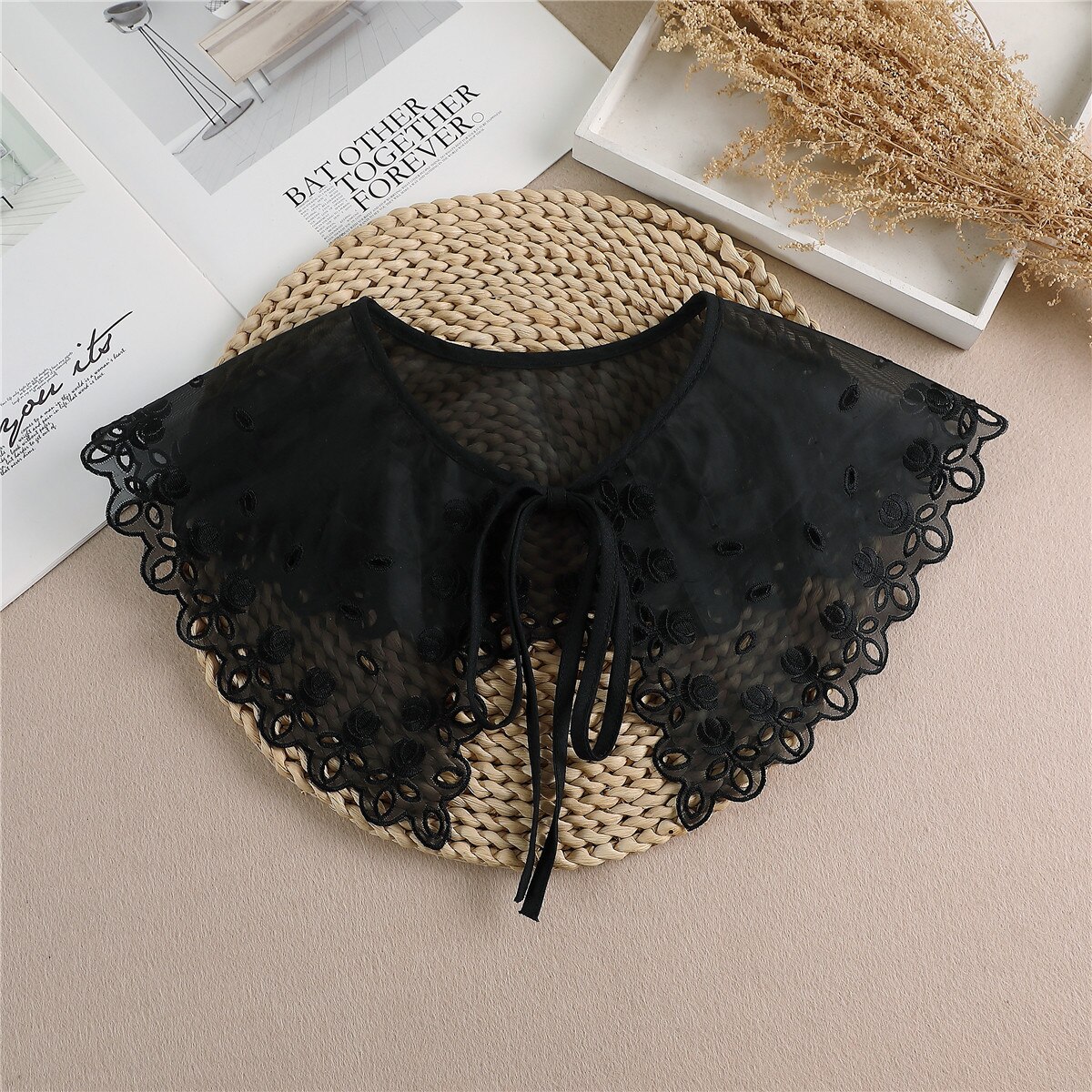 2022 Vrouwen Nep Kraag Afneembare Revers Ketting Dames Valse Kraag Blouse Top Faux Col Half-Shirt Kleding Accessoires: black E