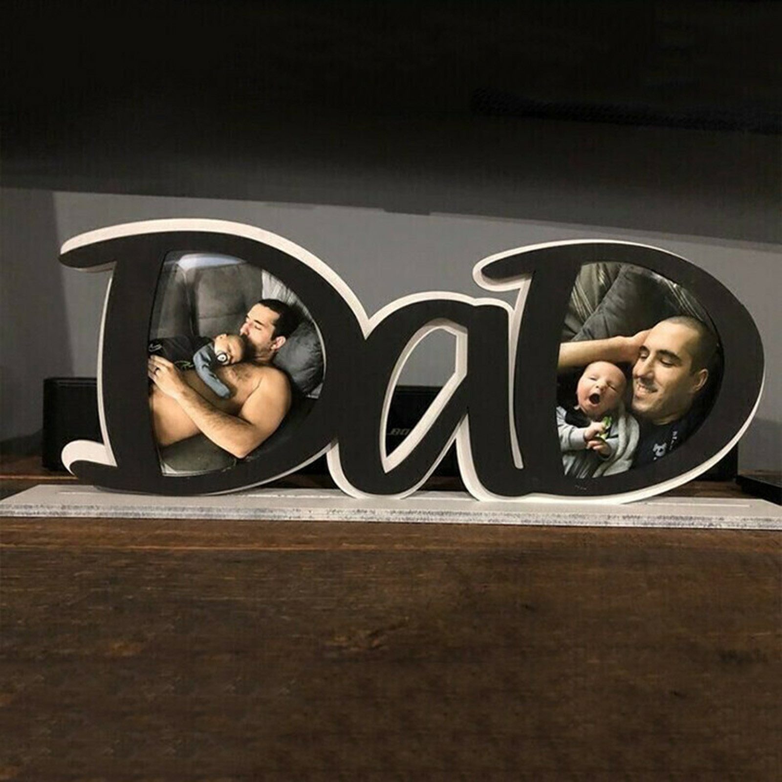 Papa Fotolijst Papa Fotohouder Voor Vaderdag Cadeau Creatief Houten Desktop Ornament Vader Fotoclip Huisdecoratie