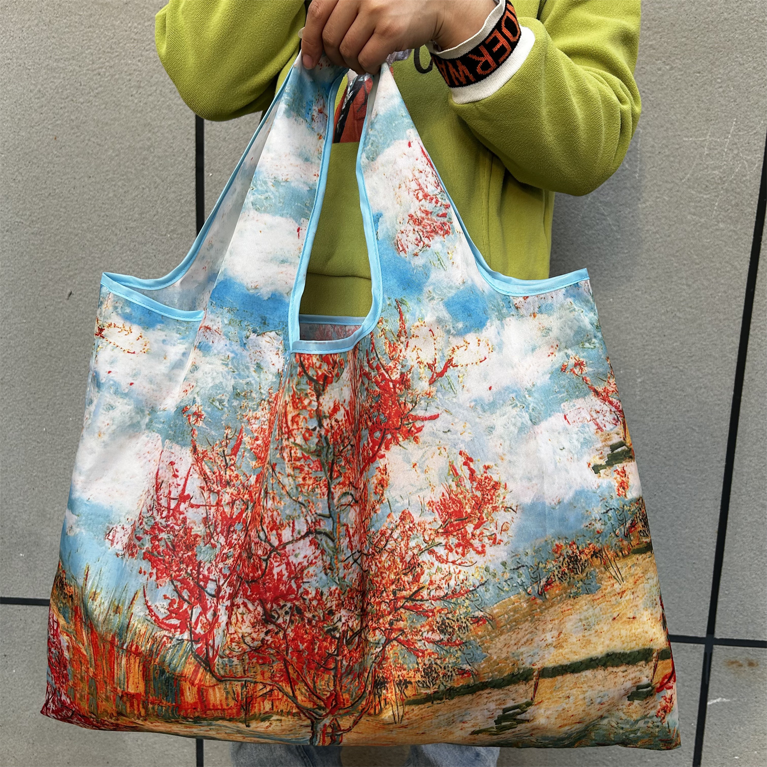 modetas Grote opvouwbare boodschappentas Herbruikbare boodschappenopbergtas Nylon draagbare schouderhandtas voor reiszak Tote
