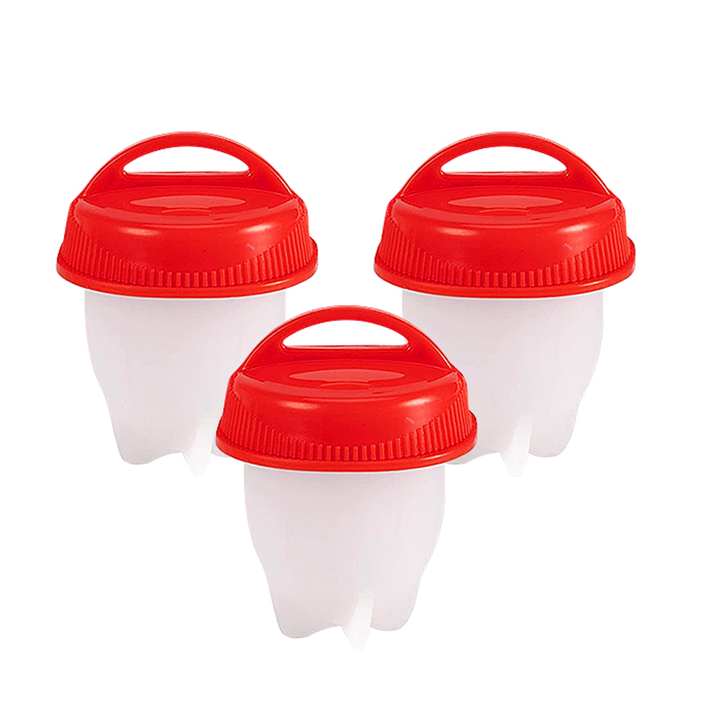 Cuiseur à œufs antiadhésif en Silicone, 3/6 pièces, chaudière à œufs, paquet d'œufs durs, moule, tasses pour le petit déjeuner, outils de cuisine: Black