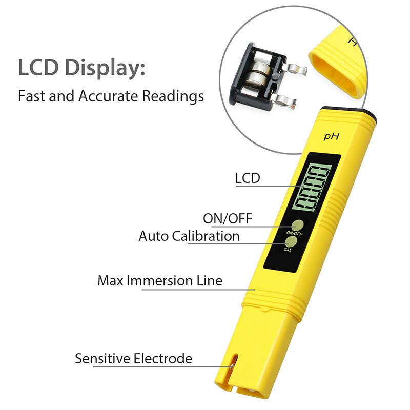 LCD Digital PH Value Meter + TDS Water Meter Water Tester for Testing Drinking Water Aquariums High accuracy Fast