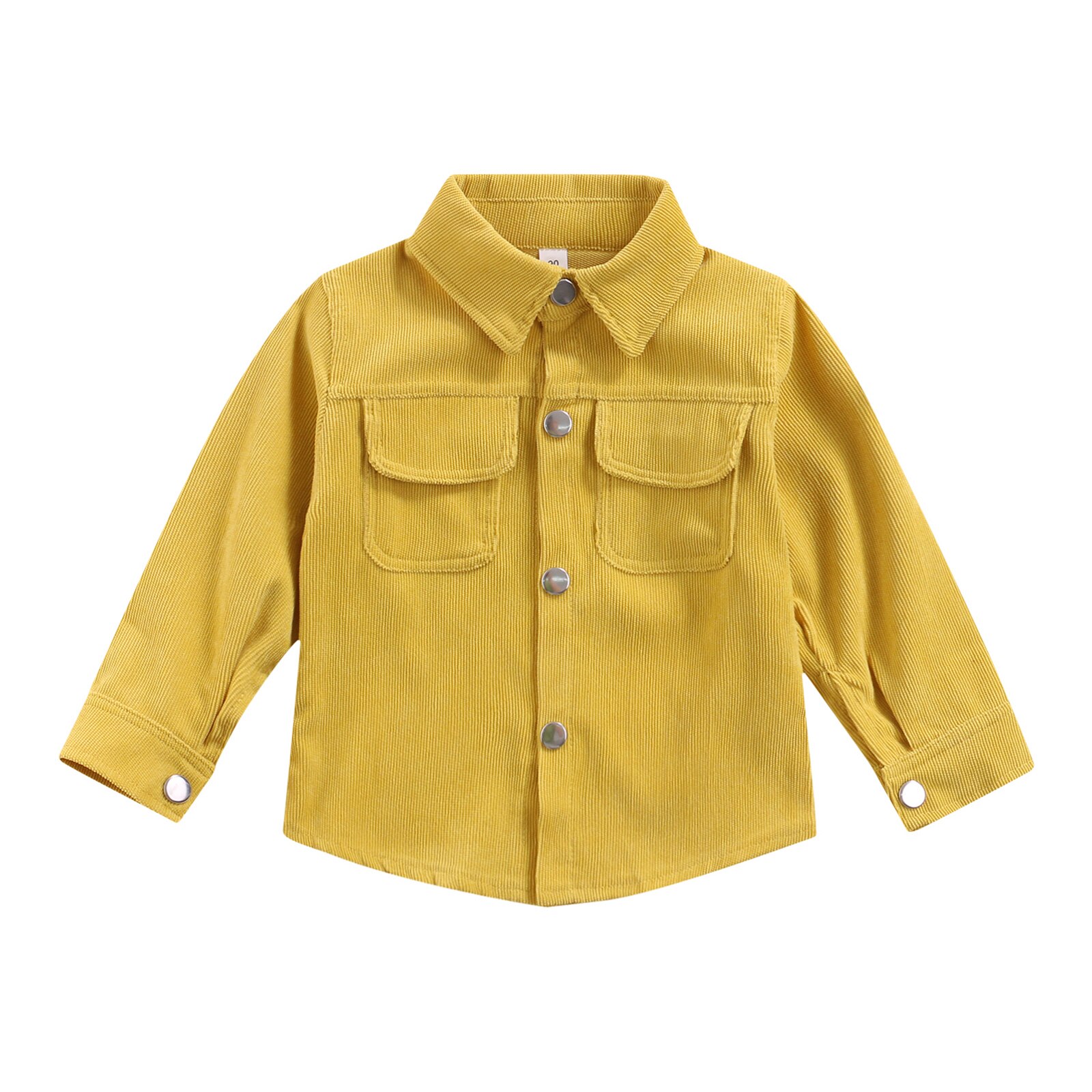 Ma &amp; bambino 6M-3Y infante bambino piccolo bambino ragazzi ragazze camicie di velluto a coste manica lunga bottoni superiore moda autunno primavera abiti: giallo / 2-3Y