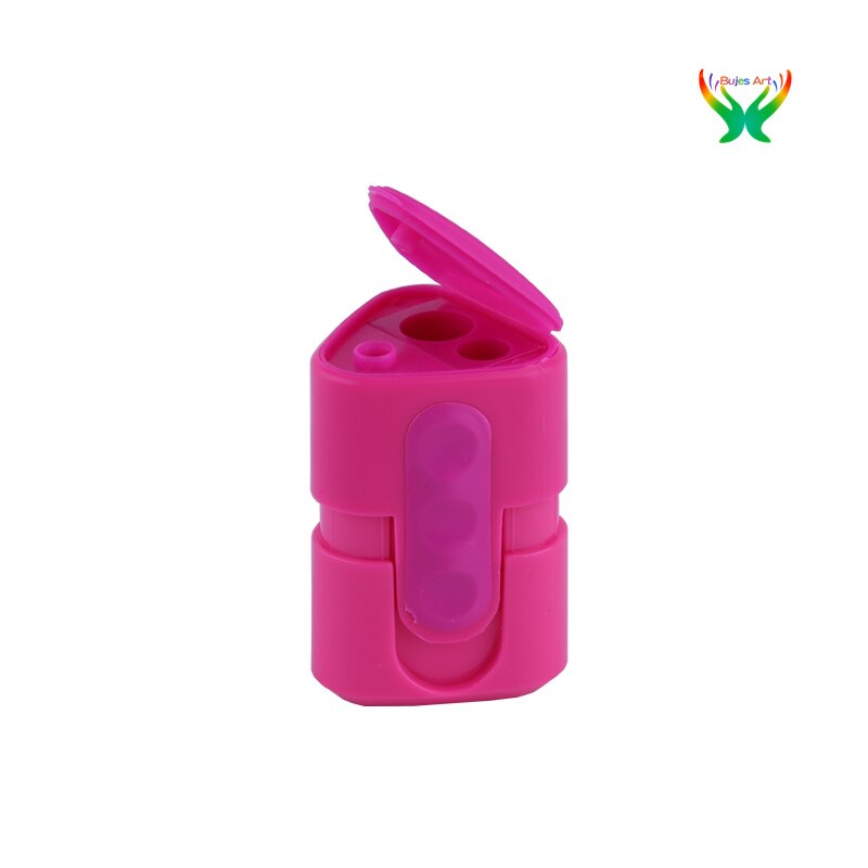 Lyra Double Hole Pencil Sharpener, Triangle Pencil Sharpener, Coarser Pen, Multifunctional Triangle Pencil Sharpener: pink