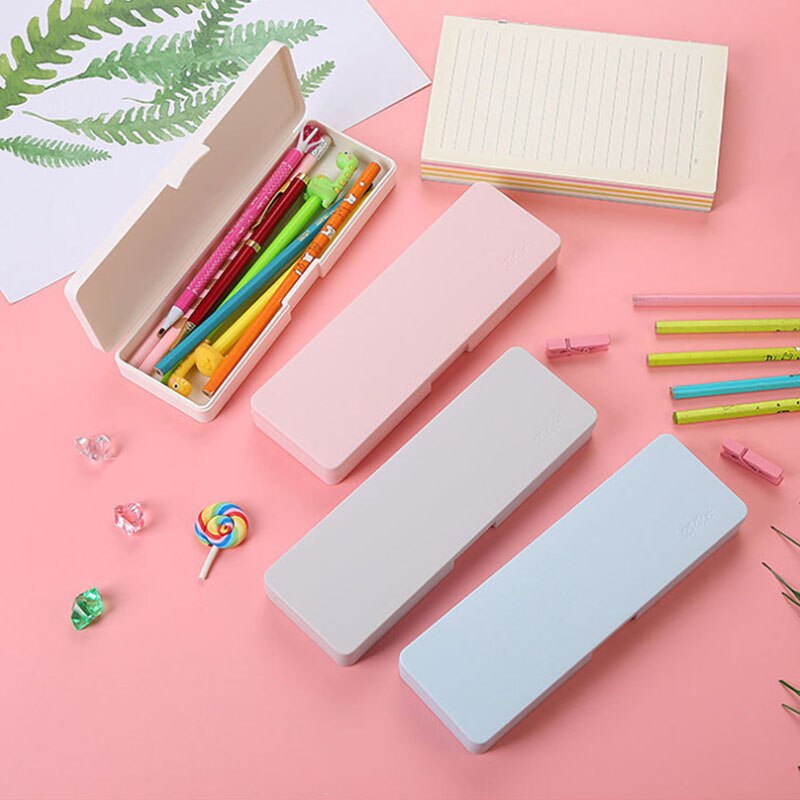 Stor kapacitet sød frostet blyantholder skrivebord arrangør opbevaringsboks kawaii penneholder skole kontor brevpapir æske