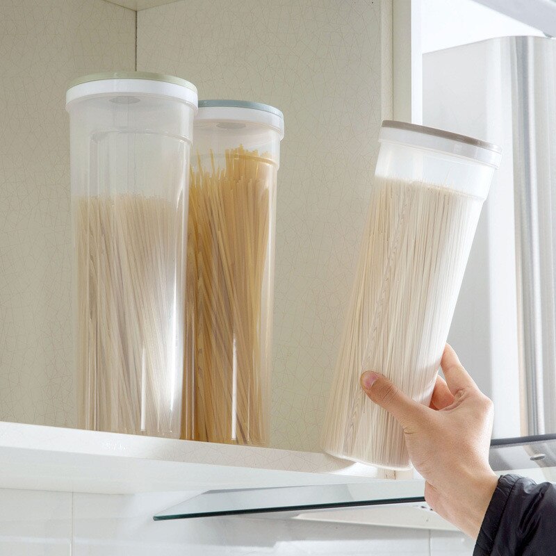 Elintarvikkeiden säilytys spagetti nuudeli pastasäiliö ilmatiivis säilytyslaatikko, jossa lukittavat kannet bpa-vapaa keittiöjääkaappi tuore