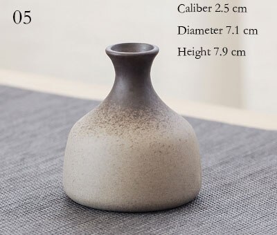 Kleine stenen vaas chinese zen bloemhouder vintage gedroogde bloemen bloem keramische decoratie huis tuin eenvoudige vazen: 05