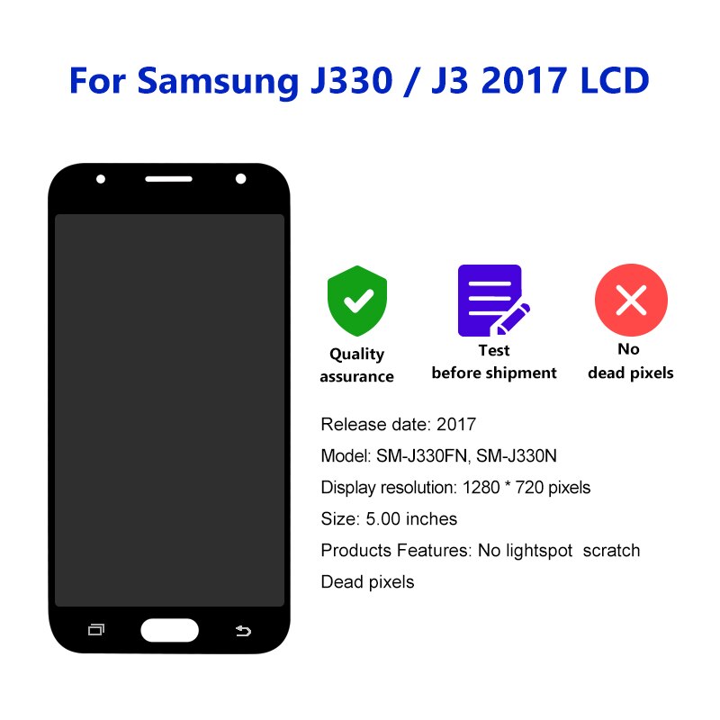 Lcd-display für samsung galaxy  j3 j330  j330f sm-j330g) mit touchscreen-digitizer, ersatzteile für samsung galaxy  j330f/ ds
