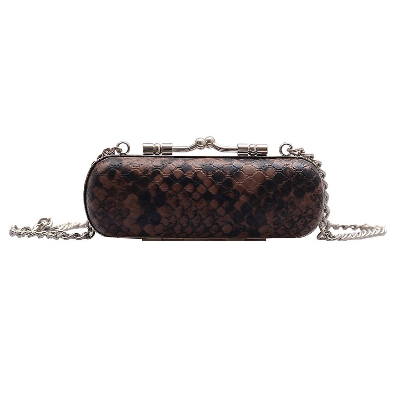 Mini serpent modèle rouge à lèvres sac nouvelle en cuir PU femmes concepteur sac à main serrure chaîne épaule sac de messager
