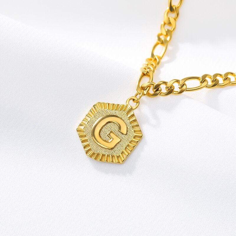 Hexagon A-Z knapp Initial Fußkettchen Für Frauen Gold Edelstahl Fuß Kette Weibliche Knöchel Armbinde Auf sterben Bein Schmuck: G