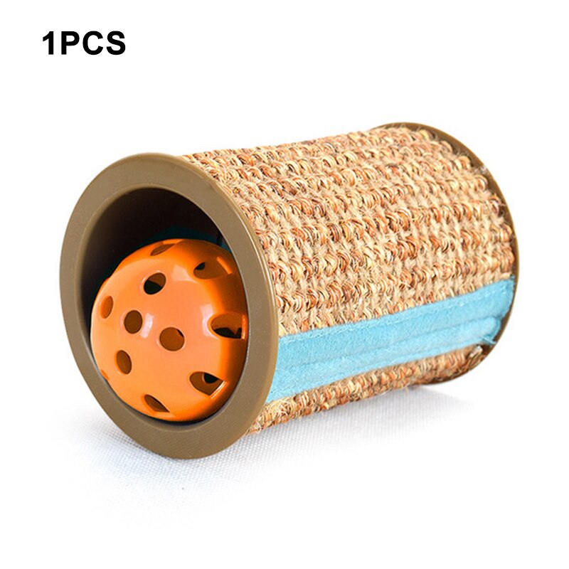 1/2 PCS Sisal Scratcher with Bell for Cat Claw & Roll Scratch Toy with Sound 10.3*8cm Kitten-friendly Toy for Pets HUG: 1pcs