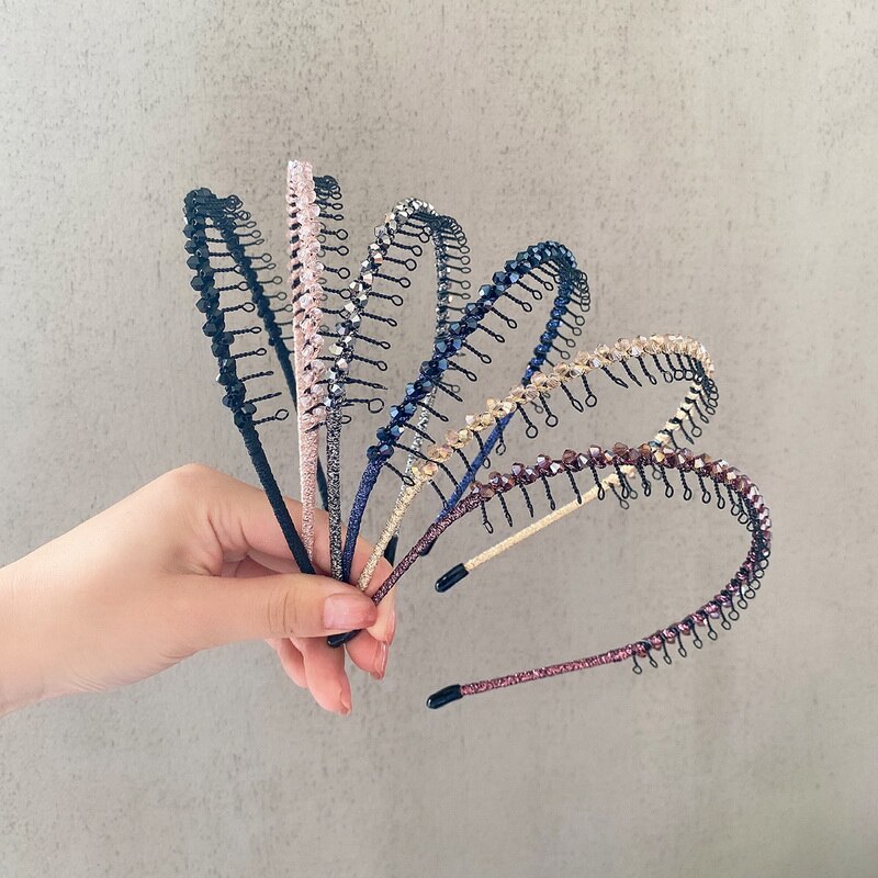 Diadema de cristal para el pelo para niña y mujer, accesorios para el cabello hechos a mano, diadema de Metal antideslizante