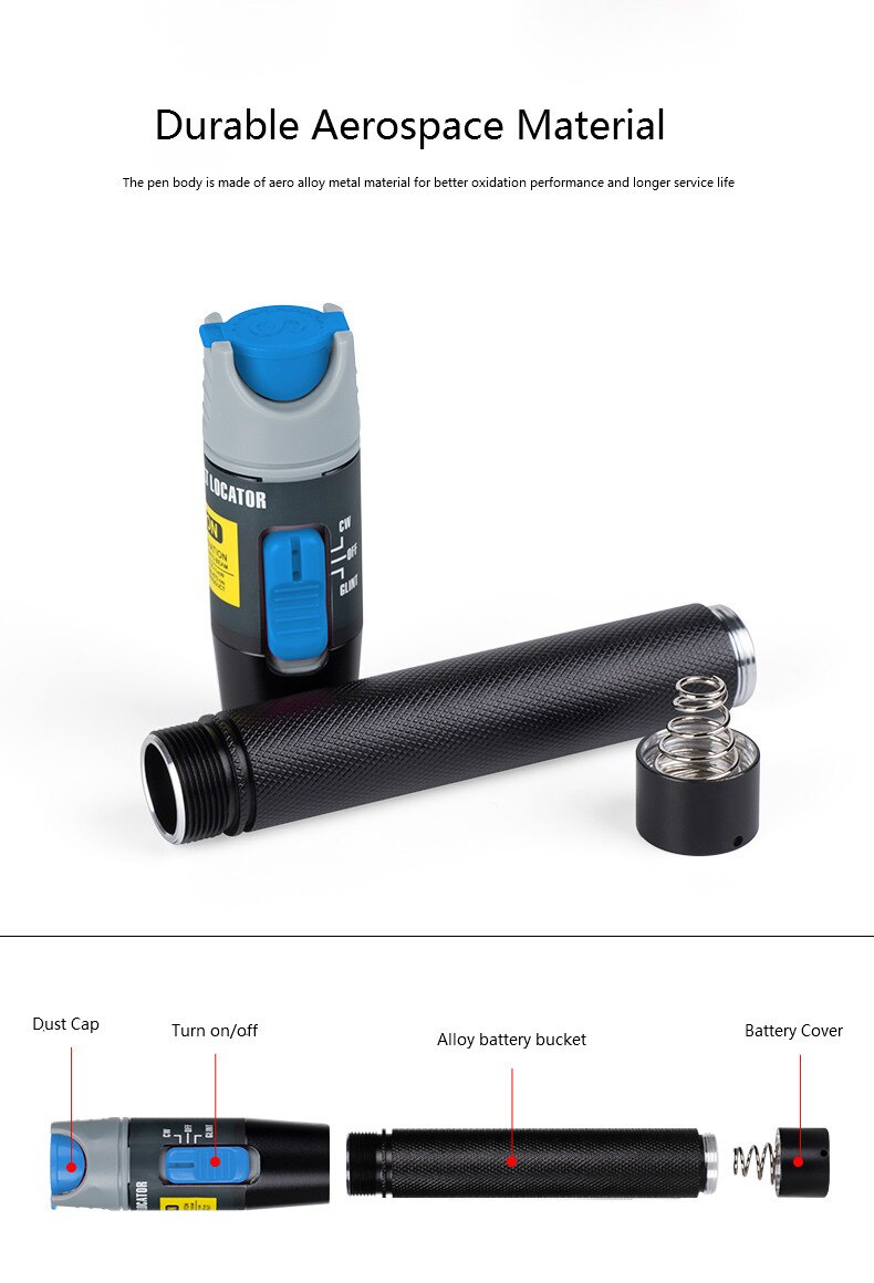 Visual Fault Locator (VFL) 30 mW ST/SC/FC Interface Glasvezelkabel Tester Meter met 2.5mm Connector 30 KM voor FTTx Netwerk