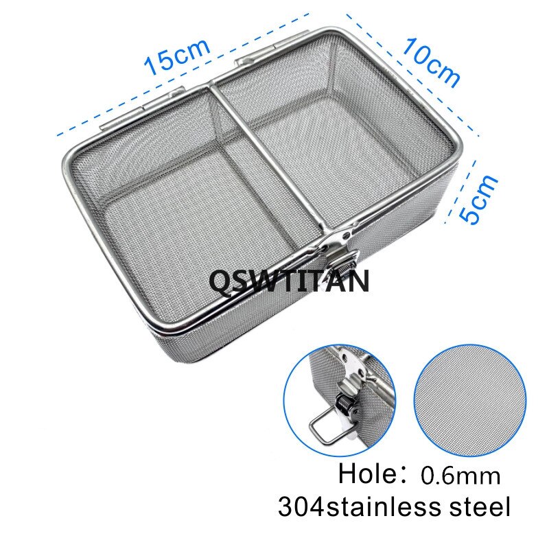 Paniers de stérilisation poreux avec couvercle, filet de désinfection, plateau d'autoclave à haute température, boîte à outils en acier inoxydable: Argent
