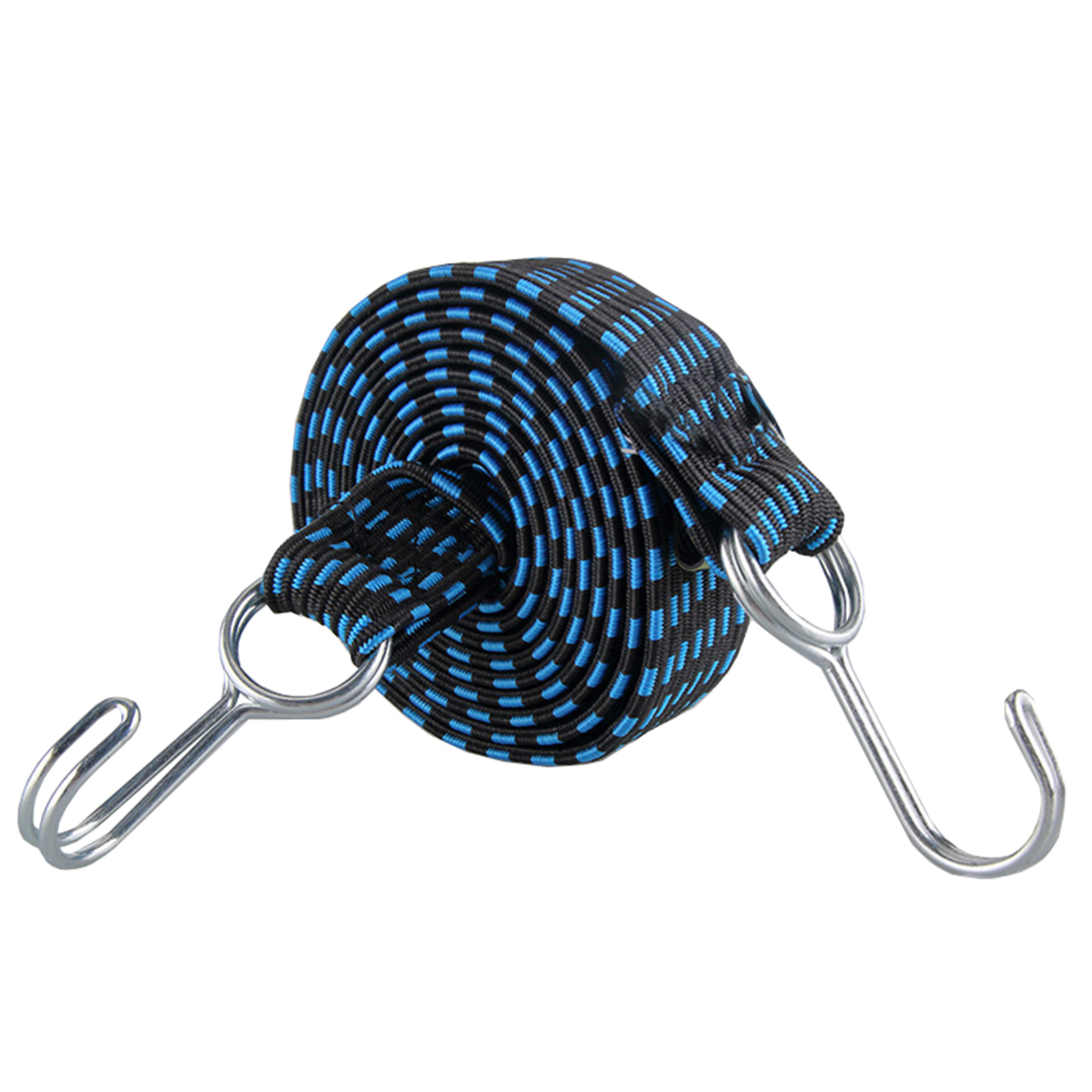 Corde elastiche con ganci 1M/2M/3M Corde elastiche extra lunghe per cinghie elastiche per bagagli resistenti Cinghie elastiche in gomma piatte: Blu