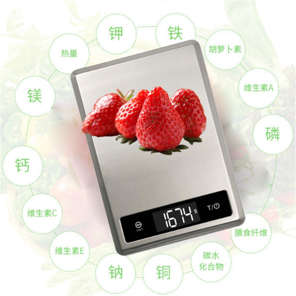 Bluetooth Smart Kitchen Electronic Scale Waterproof Gram Scale Stainless Steel Baking Scale Nutrition Scale Food Weighing 5KG/1g