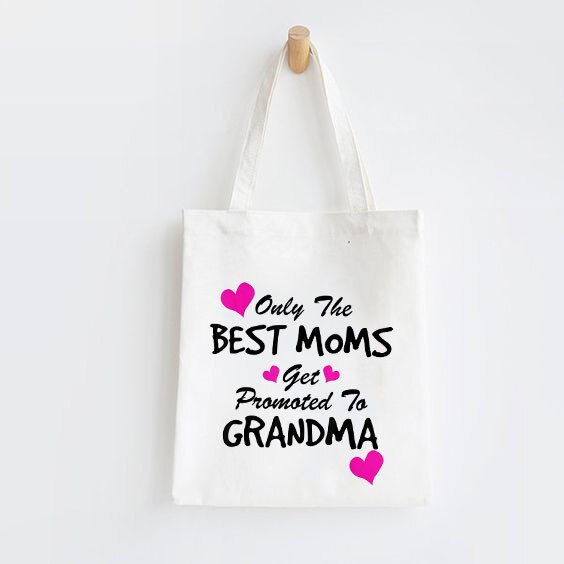 Verdens bedste bedstemor lærred tote shopping taske bedstemor skulder shopper tasker dame håndtaske stor tote bedstemor: B1798- spsk. m