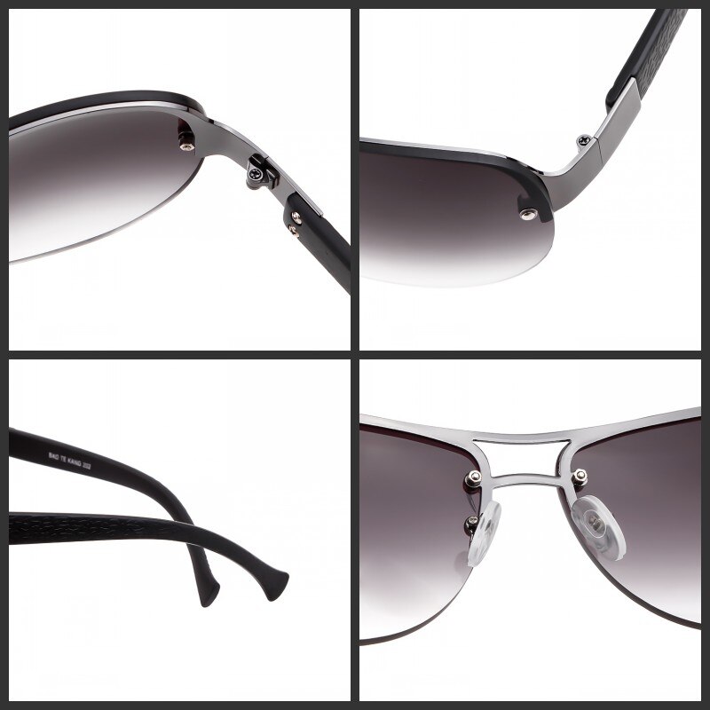 Lange Keeper Retro Randloze Zonnebril Vrouwen Mannen Zonnebril Eyewear Brillen Dubbele Balken Goggles Unisex Half Frame Mode