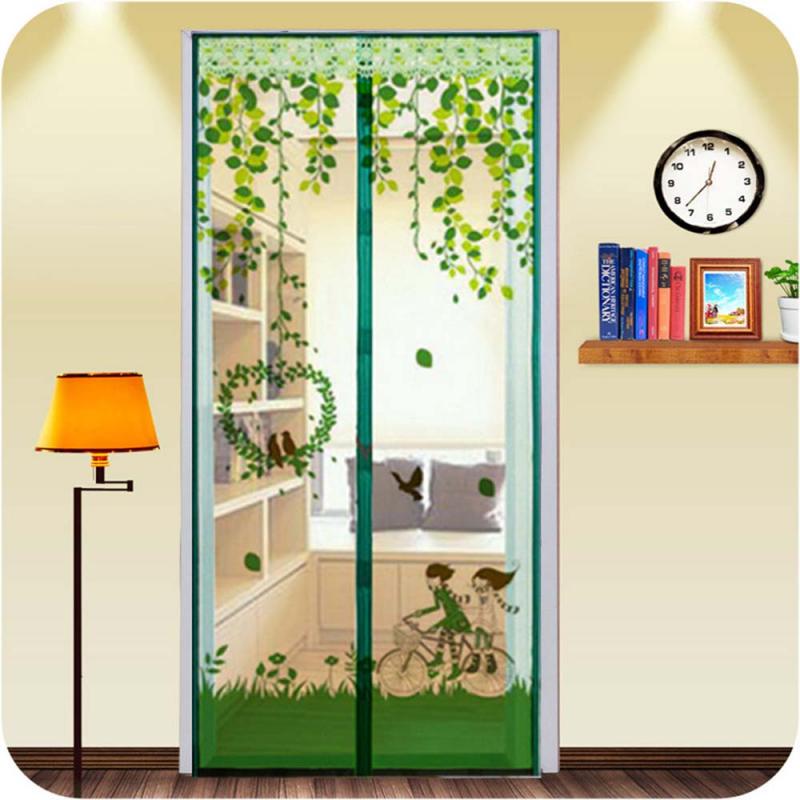 Magnetic Screen Door Curtain Anti-Mosquito Net Fly Insect Screen Mesh Automatic Closing Protect Door Window Household Accessory: Green 90X210cm