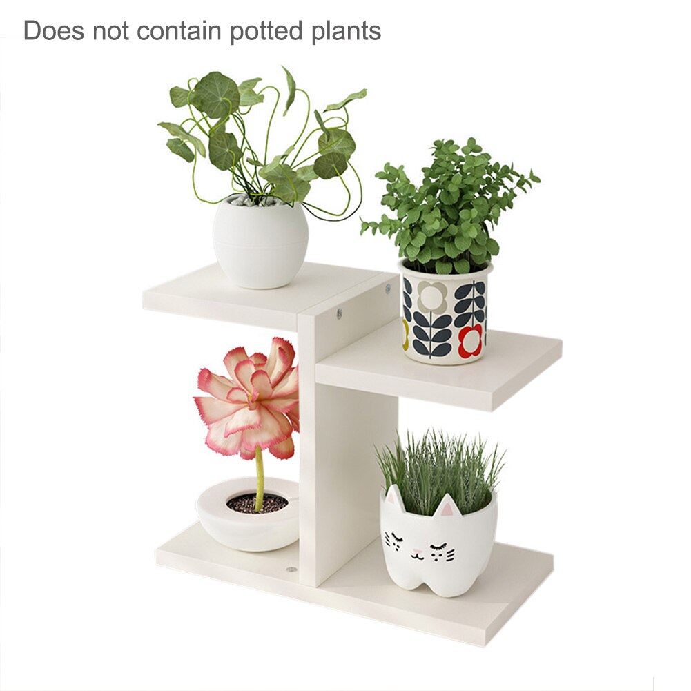 Houten Plant Stand 4 Tier Verticale Plank Bloem Display Rack Thuis Outdoor Bloempot Houder Voor Tuin Patio Balkon Slaapkamer: white