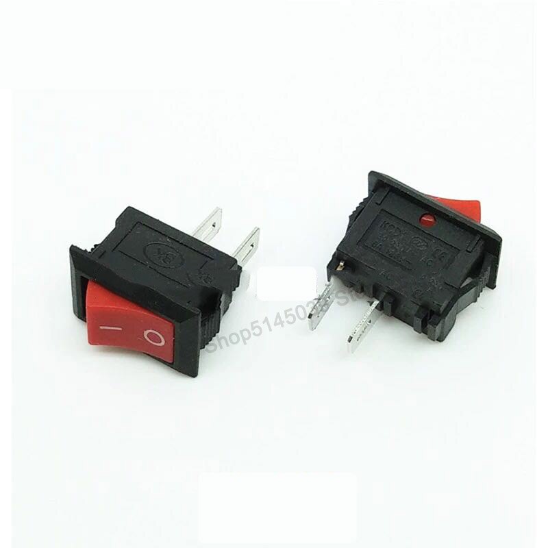 10 Pcs KCD1 Rocker Switch ON-OFF 2 Position Pins Electrical equipment With Light Power Switch 250VAC/ 125VAC
