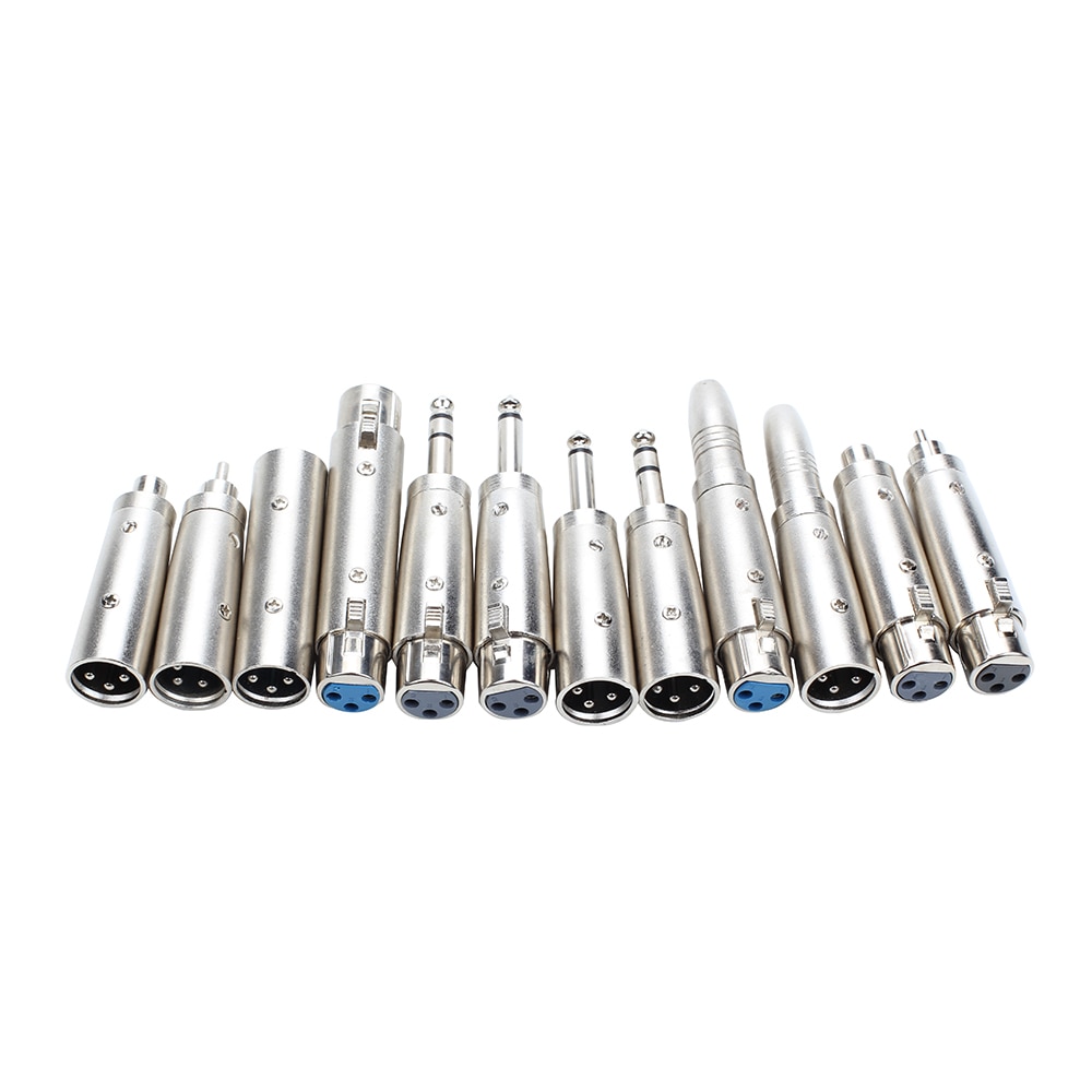 2 stk 3 -benet xlr hun  to 6.35mm han mono jack ledning adapter mikrofon 3 ben xlr han til rca hun leder adapter forniklet